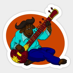 Sitar music is cool. So are water buffalos! Sticker